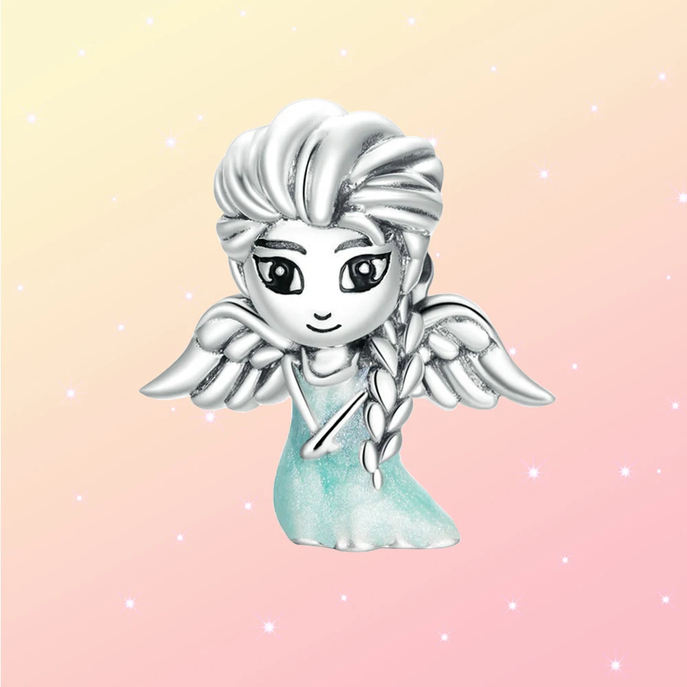 

925 Silver Sparkling Ice Princess Shape Pendant Banquet Party Fit for Making Girls Sweet Bracelet Necklace Jewelry Gift