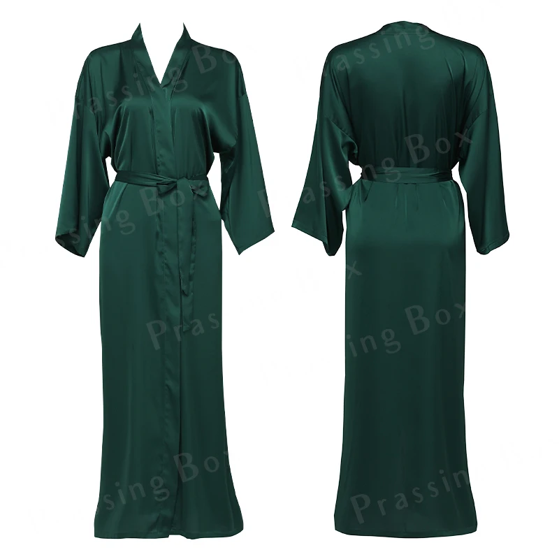 2022 New Satin Chiffon Robes Bridesmaid Robes Bride Robe Women Wedding Long Robe Bathrobe White Robe Satin Robe