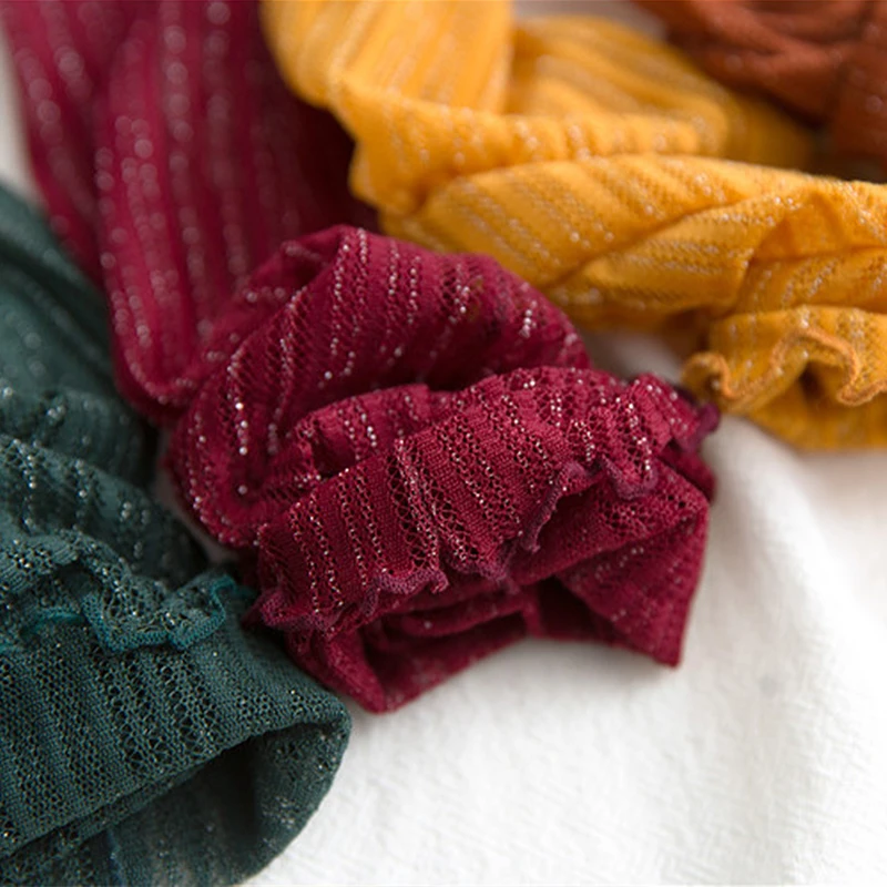 8 Pairs Transparent Glitter Socks For Women Fashion Thin Striped Mesh Stockings Female Lolita Lace Socks Filigree Loose Socks