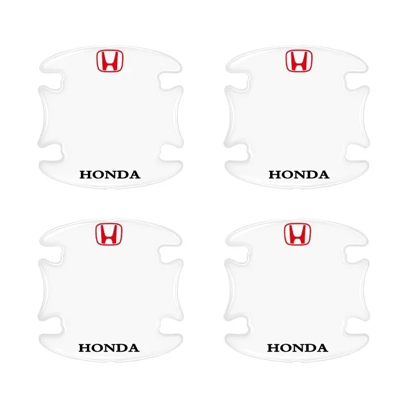 

8 шт./4 шт., защитные наклейки на дверную ручку автомобиля, прозрачные наклейки против царапин для Honda Accord Odyssey Civic CRV Inspire Envix City