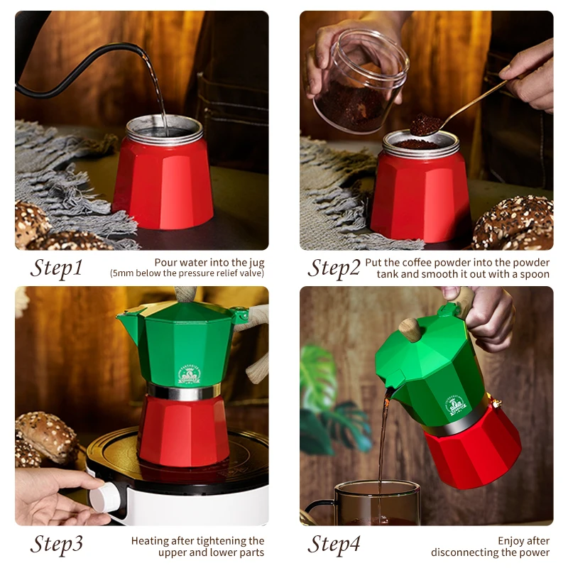 Алюминиевый Прочный кофейник Moka ручная кофеварка практичный аппарат для