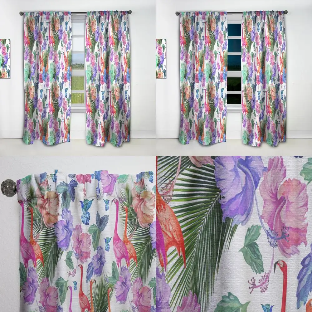 

With Flowers' Tropical Curtain Panel