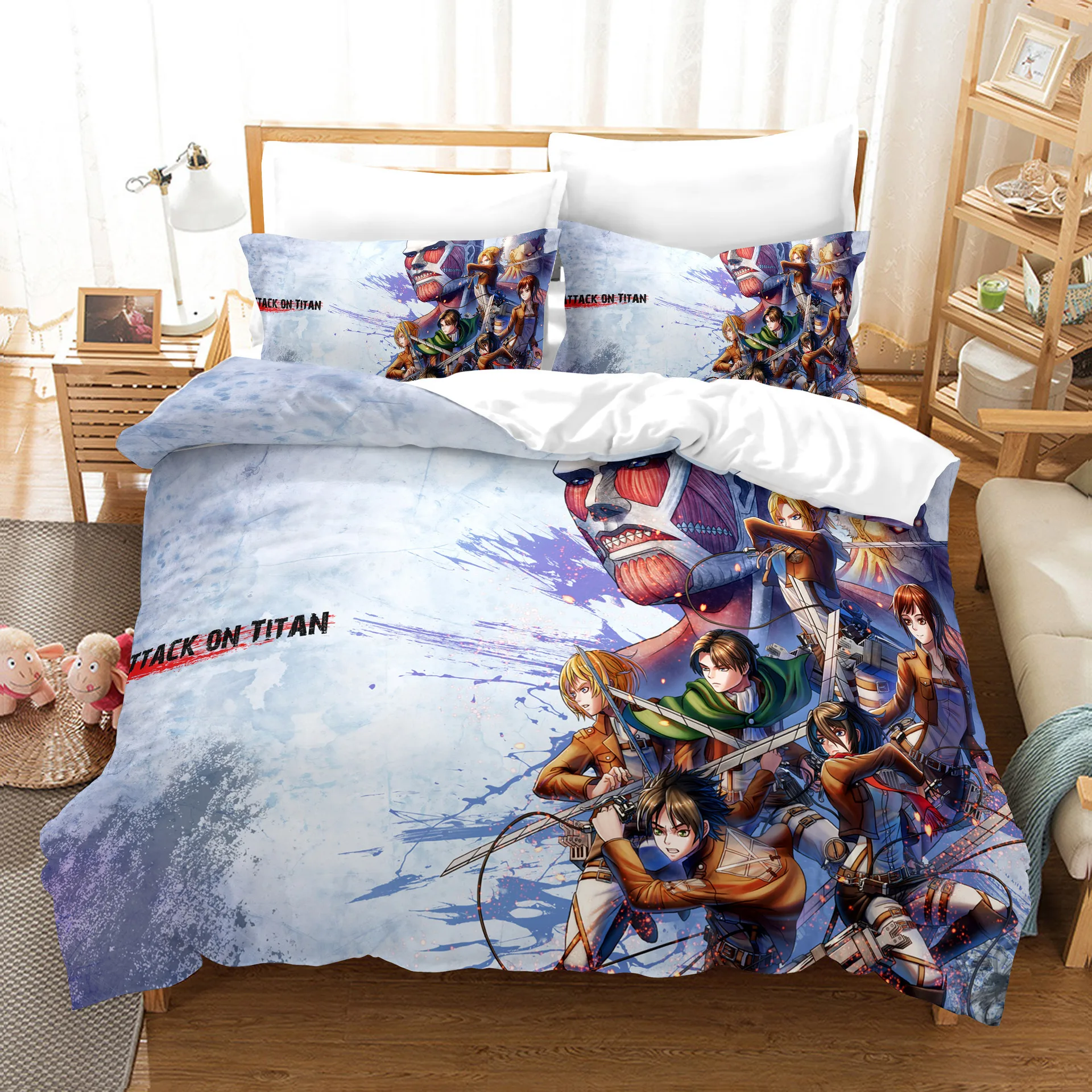

Attack On Titan Duvet Cover Cartoon Bedding Sets Xmas Gift Bed Set 2/3 Pcs Quilt Comforter Covers Home Textiles US/Europe/UK Siz