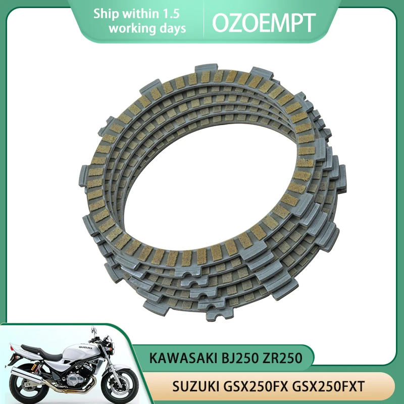 

OZOEMPT Fibrous Clutch plate Apply to KAWASAKI BJ250 ZR250 SUZUKI GSX250FX GSX250FXT