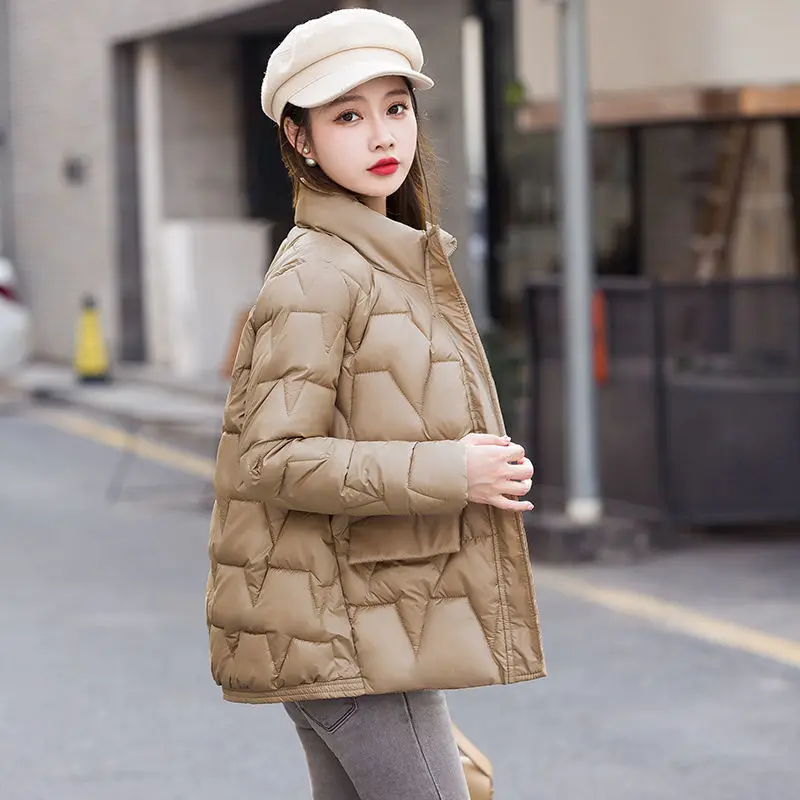 down Cotton-Padded Jacket Women's Short Light Thin and Loose Cotton-Padded Jacket Fashionable All-Matching  Parka Women's