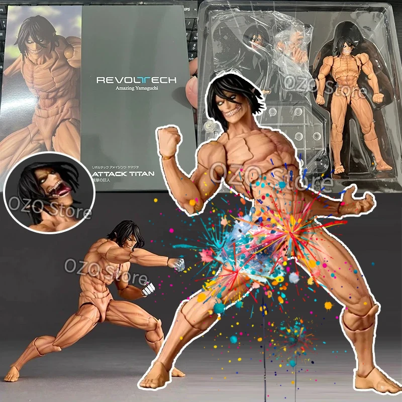 Фото Фигурка Эрена Йегера из «Атаки Титанов» Revoltech Amazing Yamaguchi, аниме-модель, коллекционная фигурка из ПВХ, игрушка-кукла №1