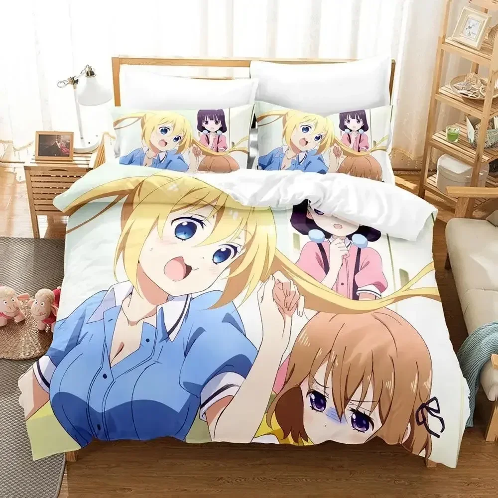 Фото Комплект постельного белья 3D Kawaii Blend S с принтом и наволочкой, пододеяльник, мягкое постельное белье королевского размера, домашний комплект постельного белья с 3D аниме №4