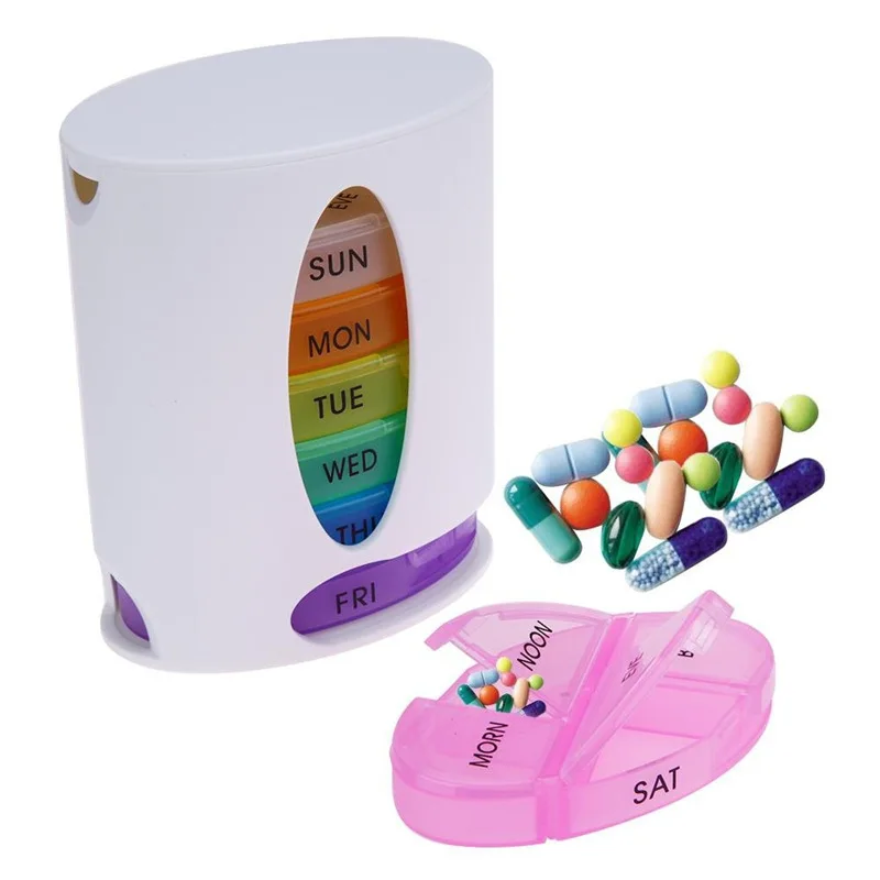 

7 Days Pill Organizer Pro Dispensing Storage Case Compact Organize Mini Pills Box Convenient Medicine Week Colorful PP PillBox