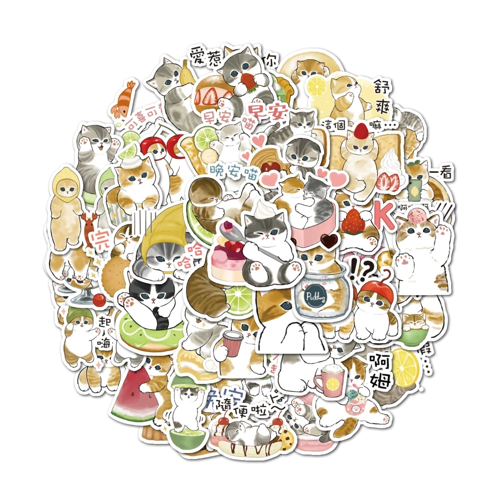 Очаровательный кот десертный топпер для десерта наклейки вечеринки 48 шт. набор