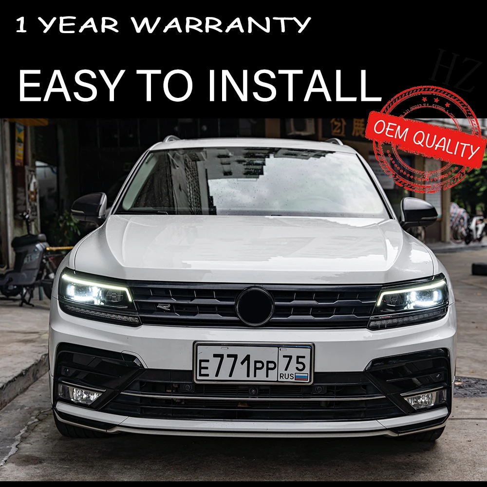 Фото Для VW Tiguan L фары 2017-2022 автомобиля автомобильные товары светодиодные DRL Hella 5 ксеноновые линзы Hid H7 VW Tiguan автомобильные аксессуары №1
