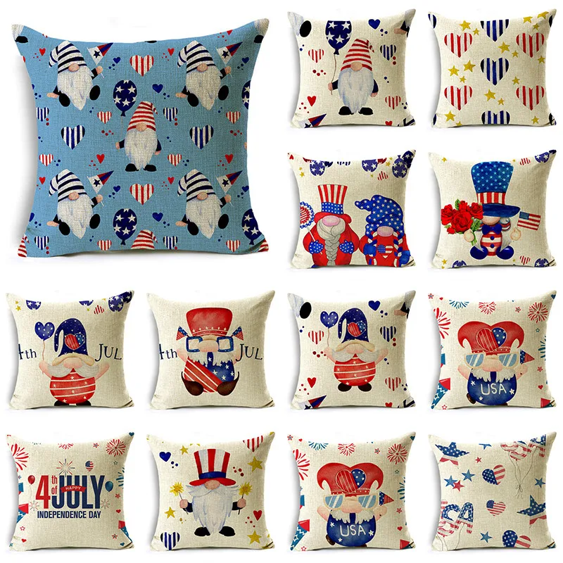 

Independence Day Series Pillowcase Creative Simple Sofa Car Office Lumbar Pillow Cushion Cover 40*40cm/45*45cm/50*50cm