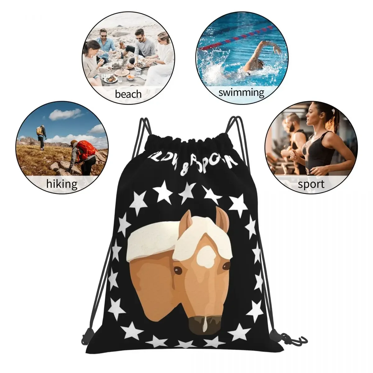 Harlow And Popcorn Мерч The Pony Рюкзаки Сумки на шнурке Пучок Карманная сумка для обуви