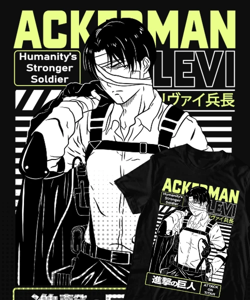 Футболка UNISEX ATTACK ON TITAN CAPIT (12) LEVI ACKERMAN BATALLA FINAL