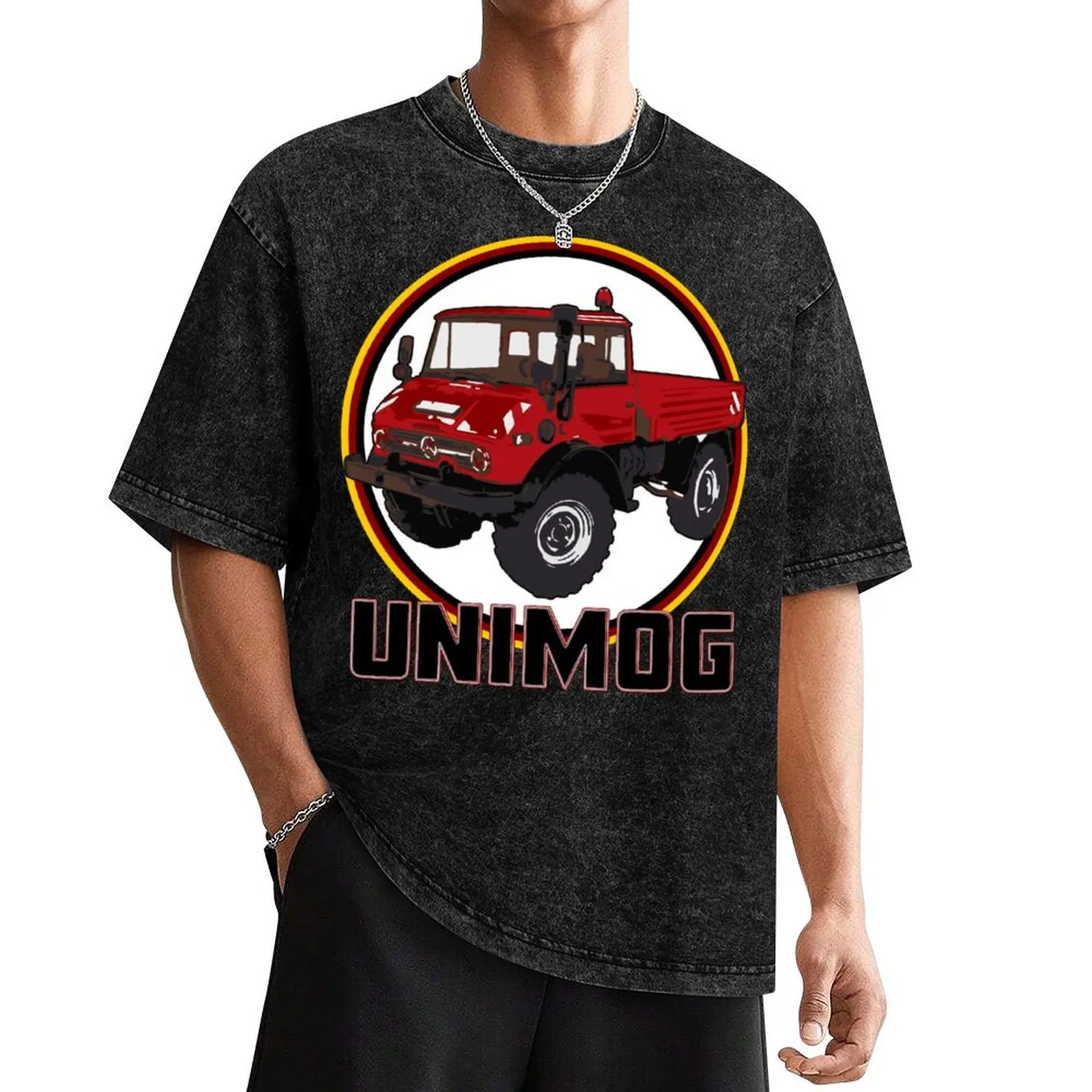 Красная футболка Unimog одежда в стиле аниме для мальчиков мужские футболки с