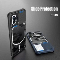 blueblack camouflage pattern push sliding window phone case 2 in 1tpuacrylic anti drop protective cover for nothing phone 1