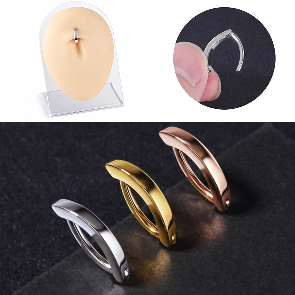 

Sliver Navel Piercing Simple Belly Ring Gold Belly Button Piercing Jewelry Women Body Piercing Care Belly Care Ring Buckle