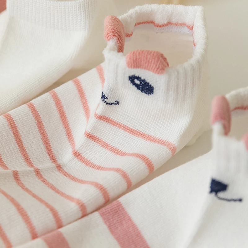 10 Pair Cute Summer Short Ankle Socks Women Asakuchi Cotton Breathable Low Tube Socks Funny Kawaii Femme Calcetines De La Mujer