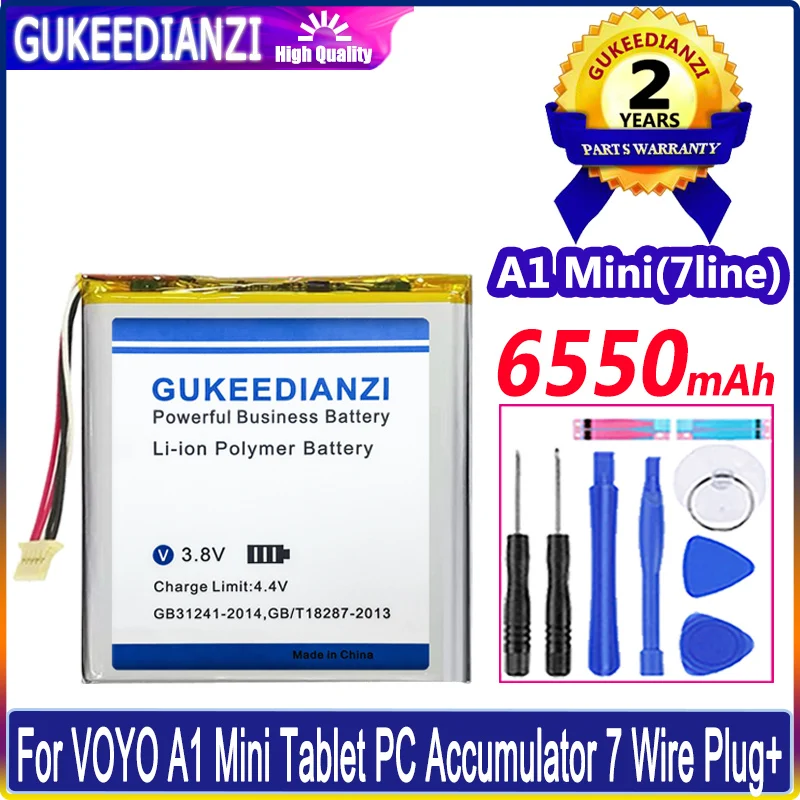 

A1 Mini (7line) 6550mA High Capacity Battery For VOYO A1Mini Tablet PC Accumulator 7 Accumulator7 Wire Plug Li-polym Bateria