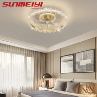 2022 luxury golden ceiling fan lamps led lights fixture for home decor livingdining room bedroom with remote ventilador de techo