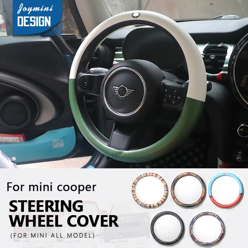 

38CM Leather Car Steering Wheel Cover For MINI COOPER F56 F55 F54 F57 F60 R55 R56 R57 R58 R59 R60 car Accessories