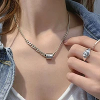 fmily minimalist geometric letter necklace s925 sterling silver cylindrical personality fashion jewelry for girlfriend gift