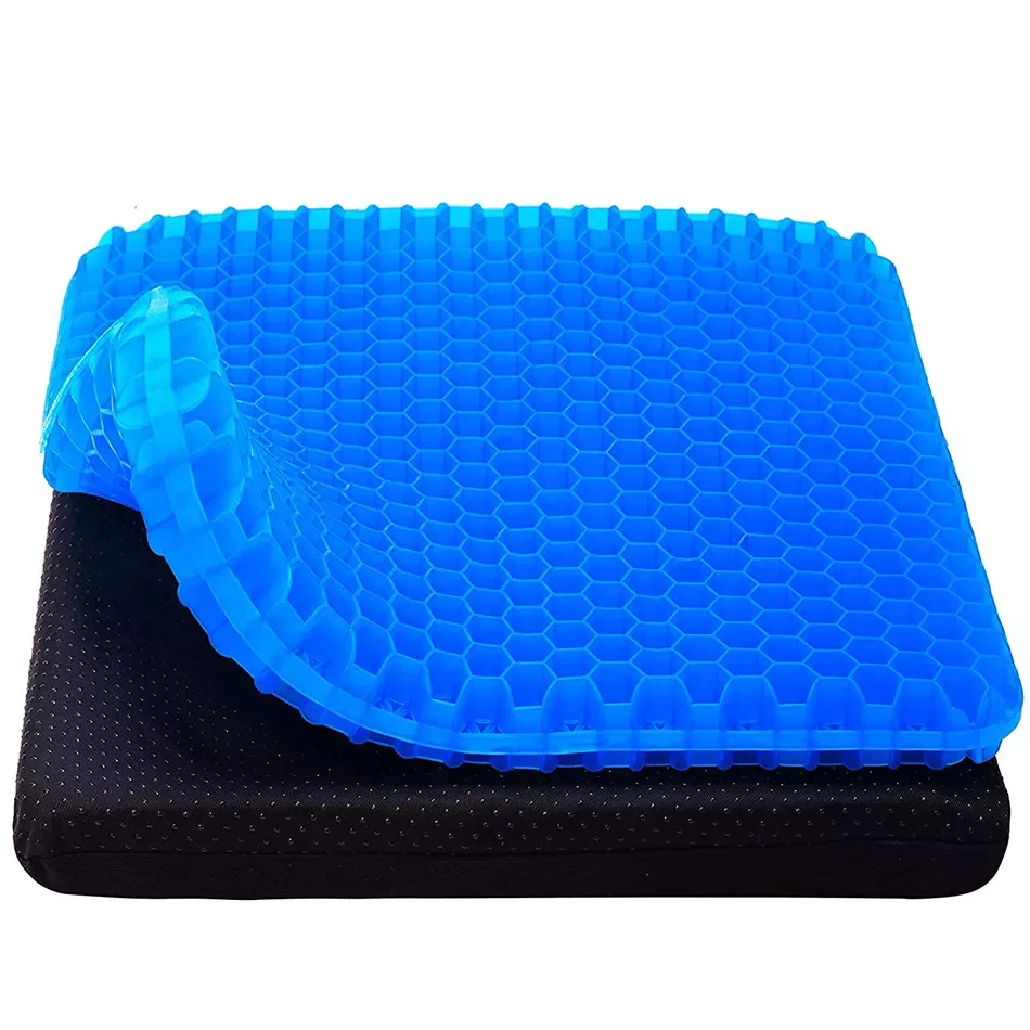 

Summer Gel Seat Cushion Breathable Honeycomb Design For Pressure Relief Back Tailbone Pain - Home Office Chair Cars Wheelchair