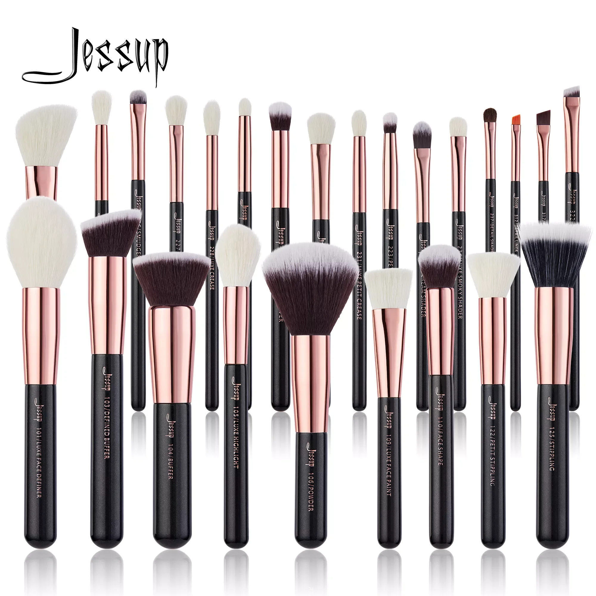 

NEW2023 Makeup Brushes Set 6-25pcs Foundation Powder Eyeshadow Liner Brush Blending Highlighter Brocha Maquillaje RoseGold/Black