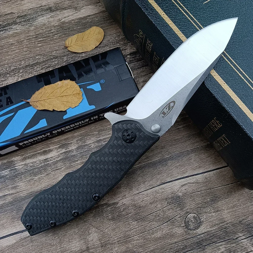 

Zero Tolerance ZT0562 Hinderer Slicer Folding Knife D2 Blade Carbon Fiber Handle Hunting Outdoor Survival 0562CF Pocket Knife