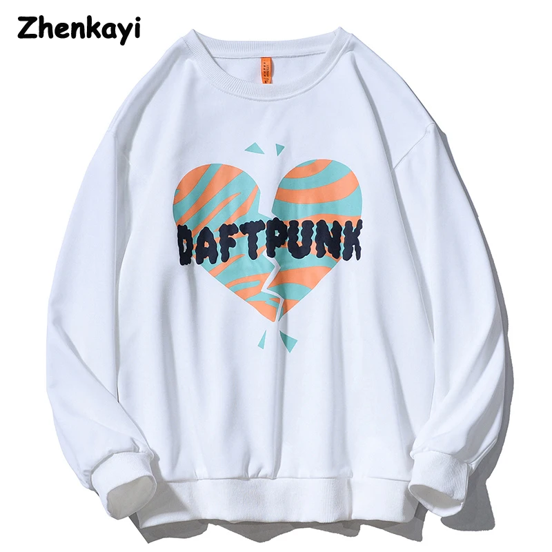 

Zhenkayi Sweater Men's and Women's Autumn Ins Graffiti Hit Color Letters Long-sleeved Top Round Neck Loose Casual Jacket