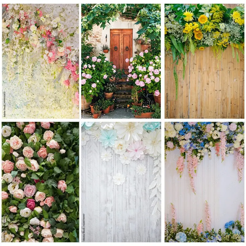 

Vinyl Photography Backdrops Prop Flower Wall Wedding Valentine's Day Theme Photo Studio Background Props 211223 HHQQ-10