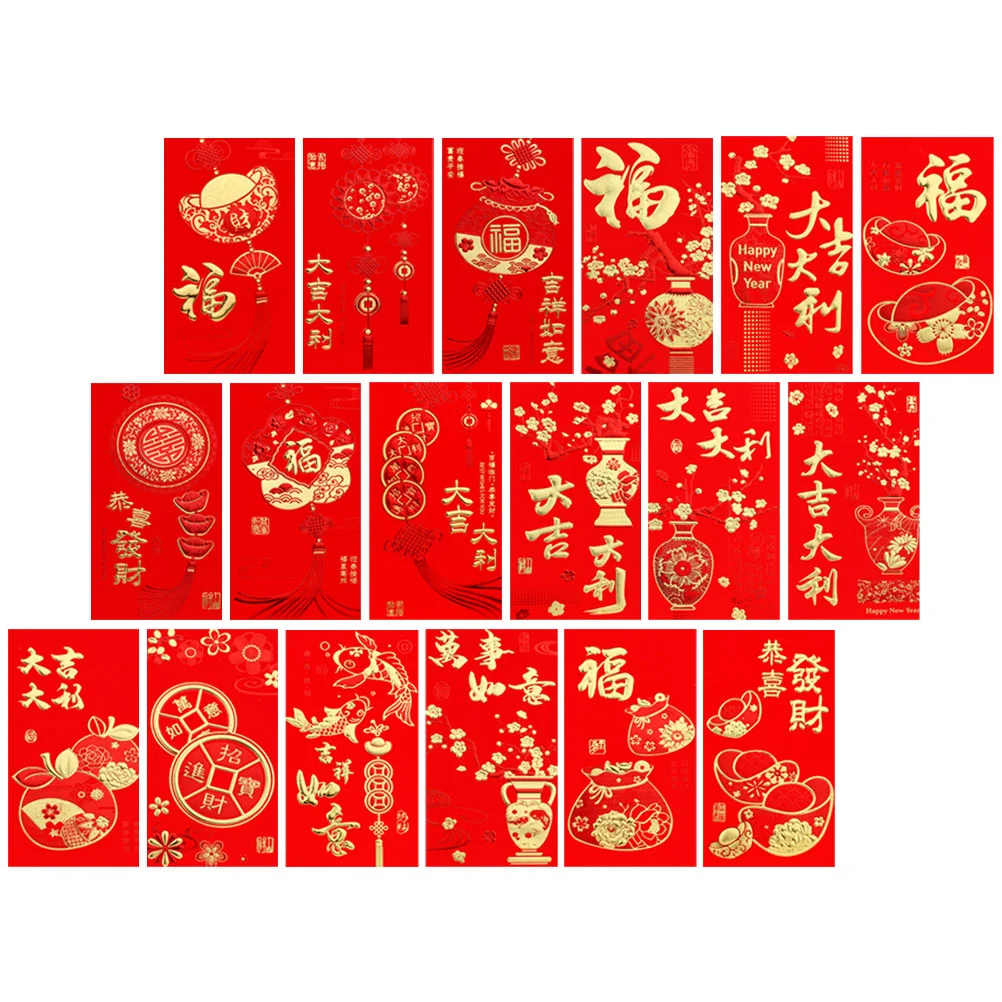 

36 Pcs Bunny New Year Red Envelope Pocket Chinese Envelopes Packet Lunar Calendar 2023 Paper Luck Money Bag