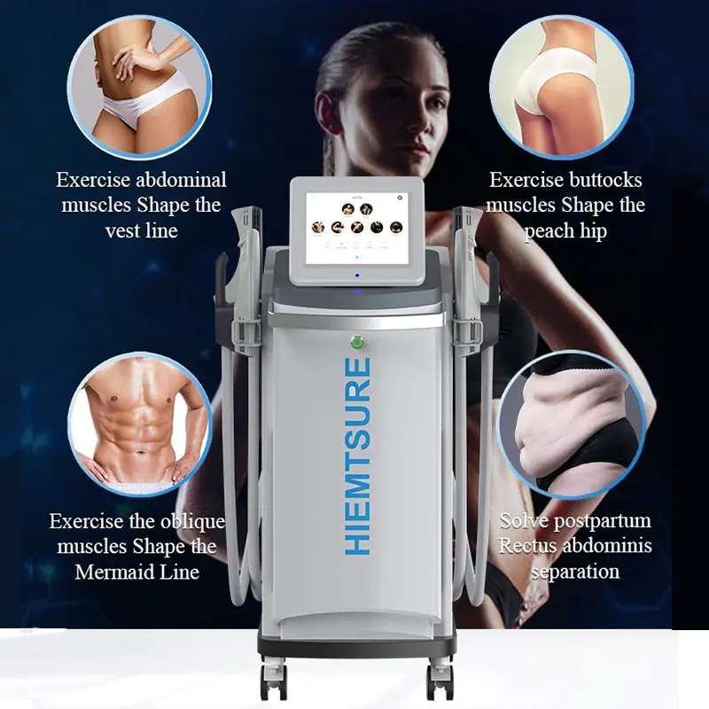 

Latest Ems Sculpting Machine Weight Loss Burn Fat Electromagnetic Equipment Body Slimming Muscle Stimulate 4 Handles Salon CE