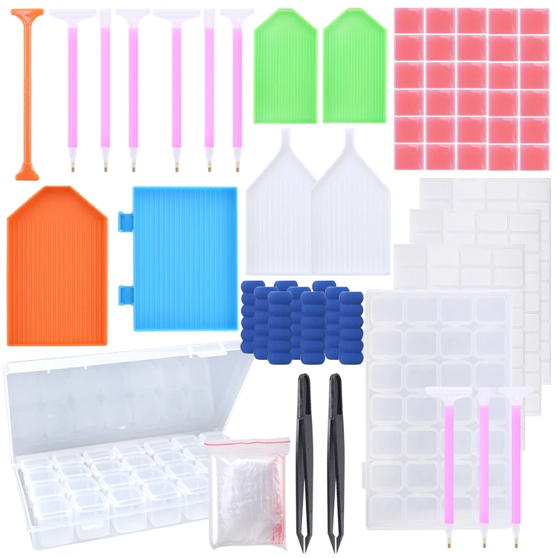 

Набор аксессуаров «сделай сам», клей-ручка, лоток, стразы, коробка для хранения, пинцет для украшения алмазной живописи