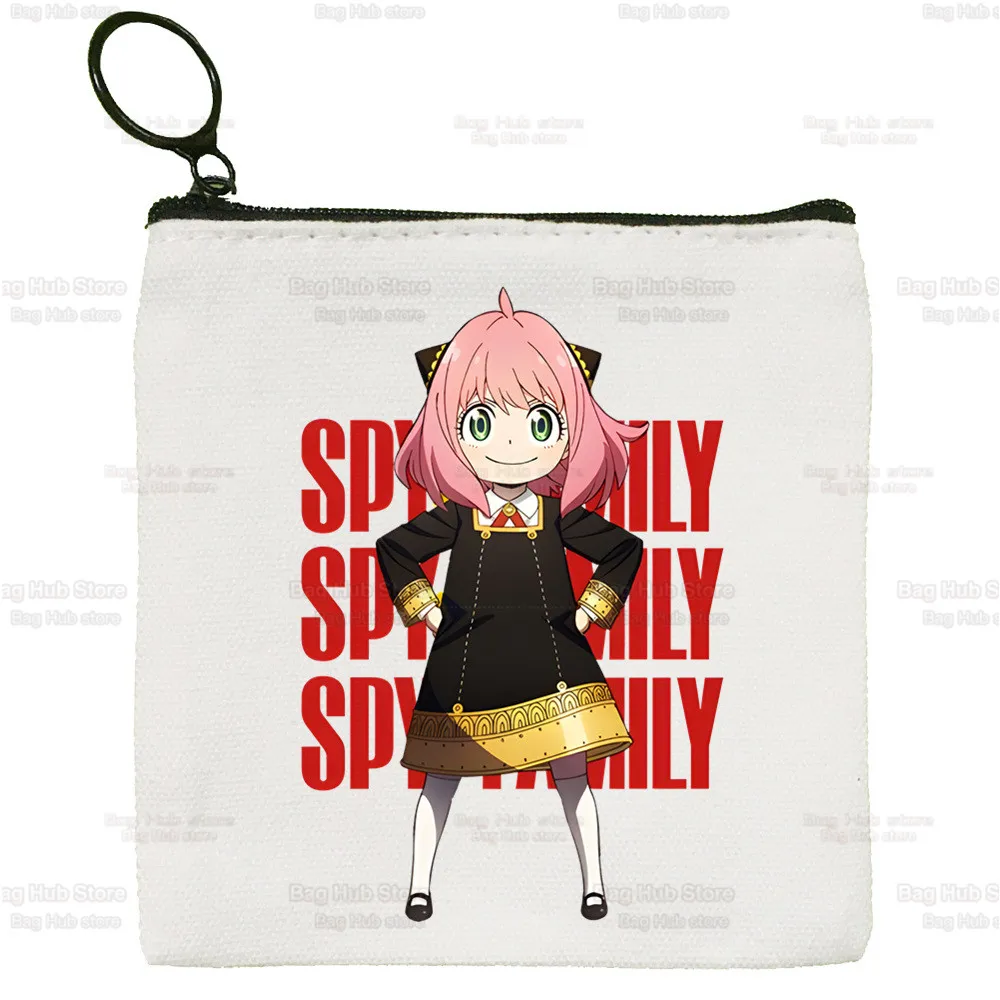 Japanese Anime Spy X Family Anya Canvas Coin Purse Coin Purse Collection Canvas Bag Small Wallet Zipper Key Bag Hand Gift