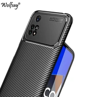 for xiaomi poco m4 pro case silicone carbon fiber back cover for poco m4 pro 4g case for poco m4 pro 4g nfc global version cover