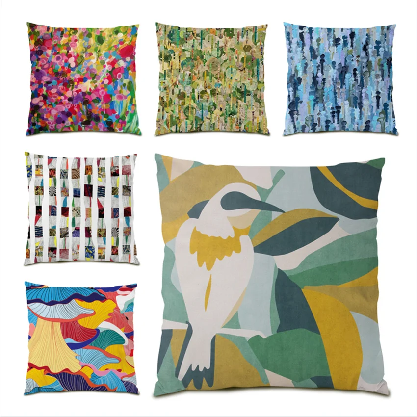 

Decoration Home Decor Pastoral Cushions Cover Plants Pillow Covers Decorative Cushion Floral Sofas for Living Room Velvet E0238