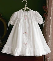 2022 kids vintage heirloom dress for girls summer children handmade embroidery flowers maxi dresses baby boutique frocks clothes