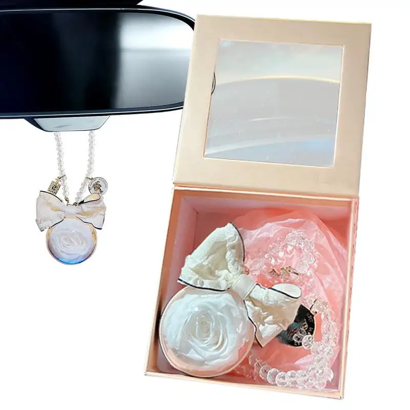 

Цветочный декор с зеркалом заднего вида, отличительная подвеска в виде розы для зеркала заднего вида, заботливый подарок для женщин, брелок для сумки