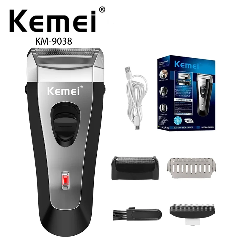 Профессиональная портативная бритва Kemei KM-9038 Foil перезаряжаемый триммер для