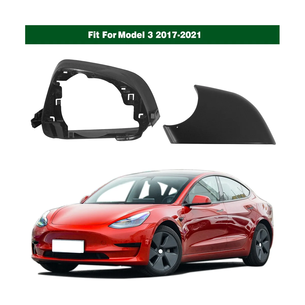 

Left Side Door Mirror Lower Cover with Frame for Tesla Model 3 17-21