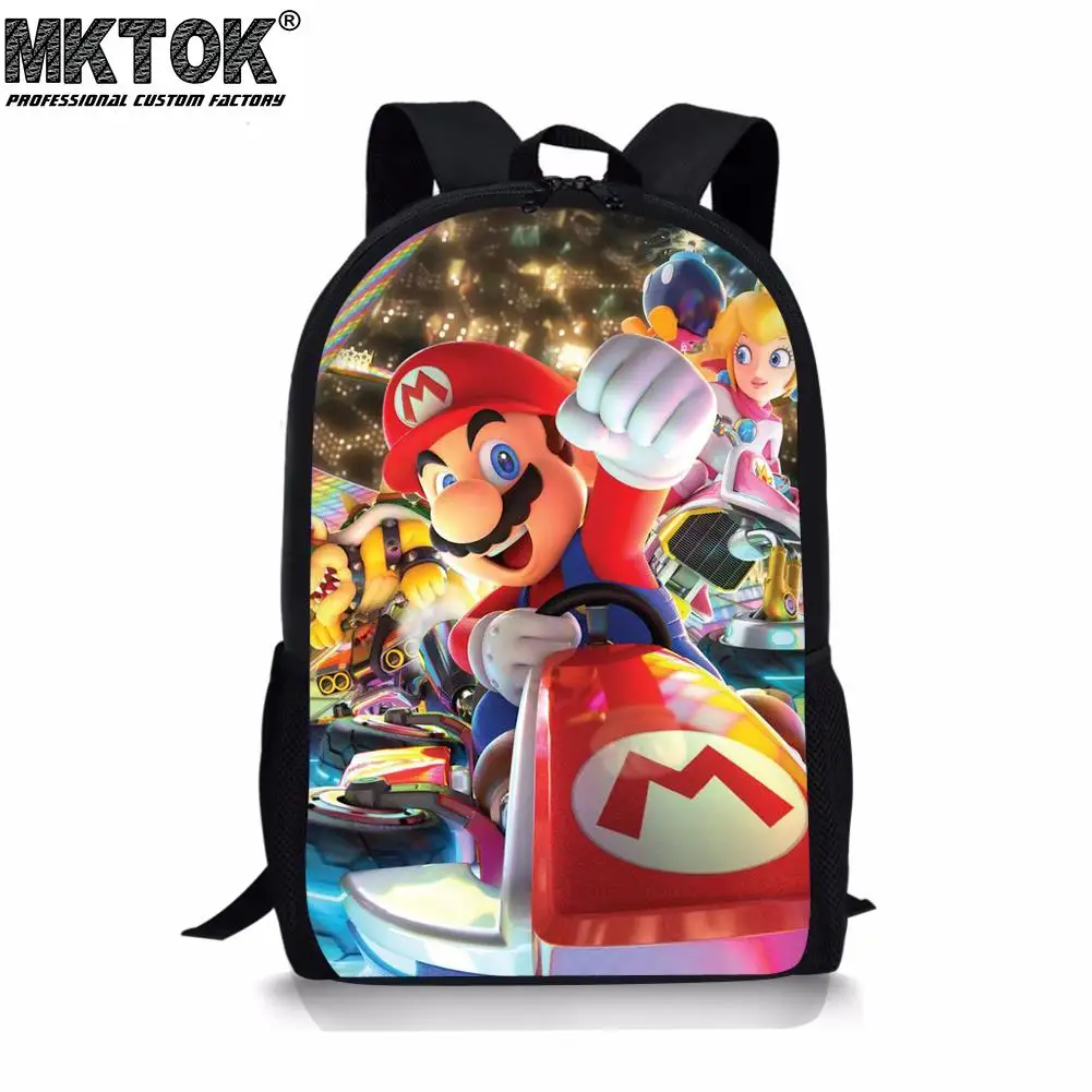 Super-Mario Print School Bags for Boys Customized Children's Backpack Mochilas Escolares Birthday Gift Free Shipping