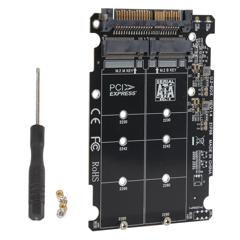 Фото 2 в 1 M.2 Nvme SATA U2PCB M.2 NVME SSD Key M Key B SSD To U.2 SFF-8639 Адаптер Pcie M2 Конвертер Детали настольного компьютера №3