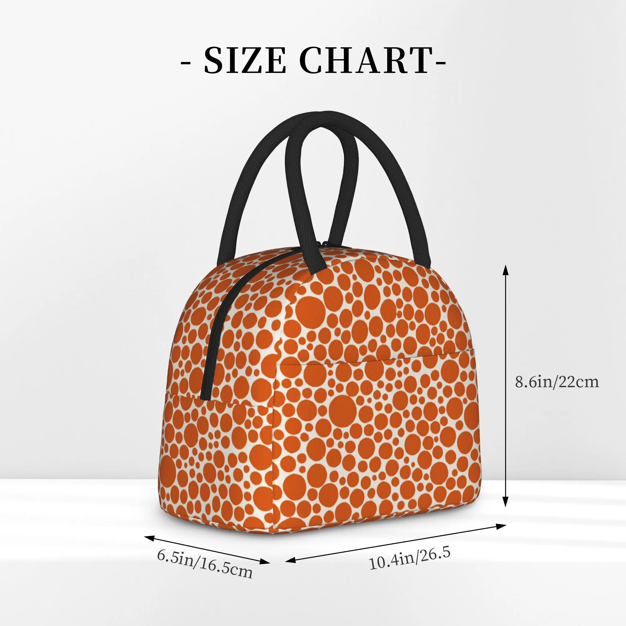 Фото Термосумка для обедов Yayoi Kusama Orange Dots, портативный контейнер для еды, термосумка-тоут, ланч-бокс для офиса, путешествий, для девочек и мальчиков №3
