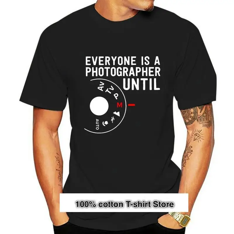 

Is A photographiers-Camiseta con cámara de modo Manual, Unisex, color negro