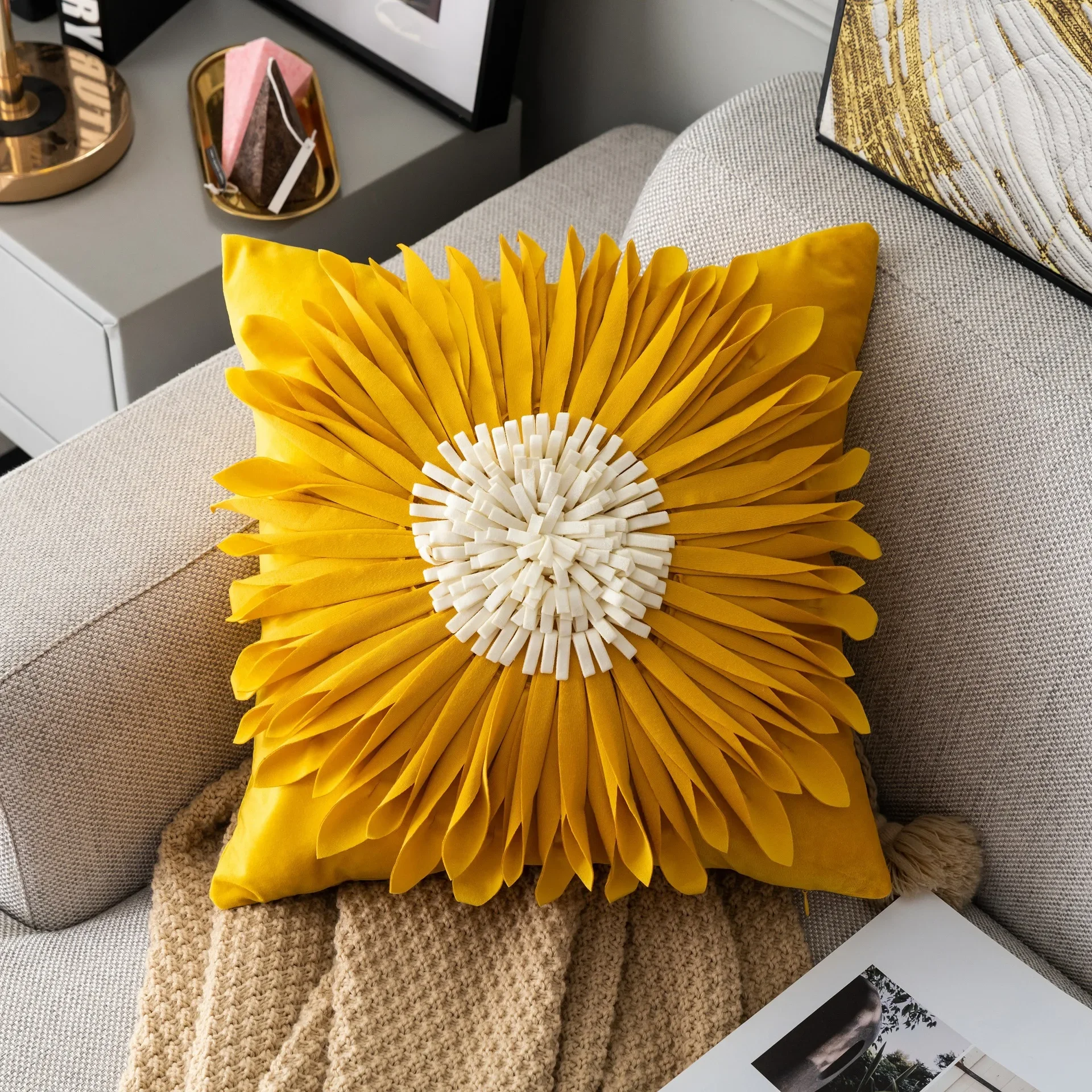 Модные современные стильные розовые белые декоративные подушки 45*45 см бархатная