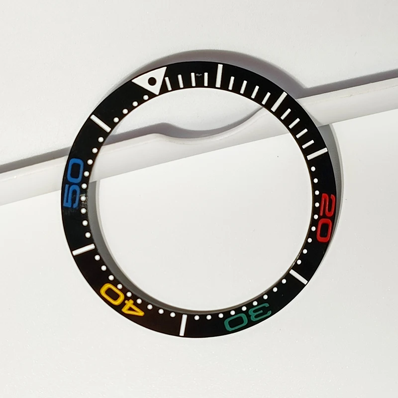 38x30.5mm Graduated Bezel With Sticker GMT Tilted Ceramic Watch Bezel Insert Fits 40mm Men's Watch Bezel Replacement Accessories