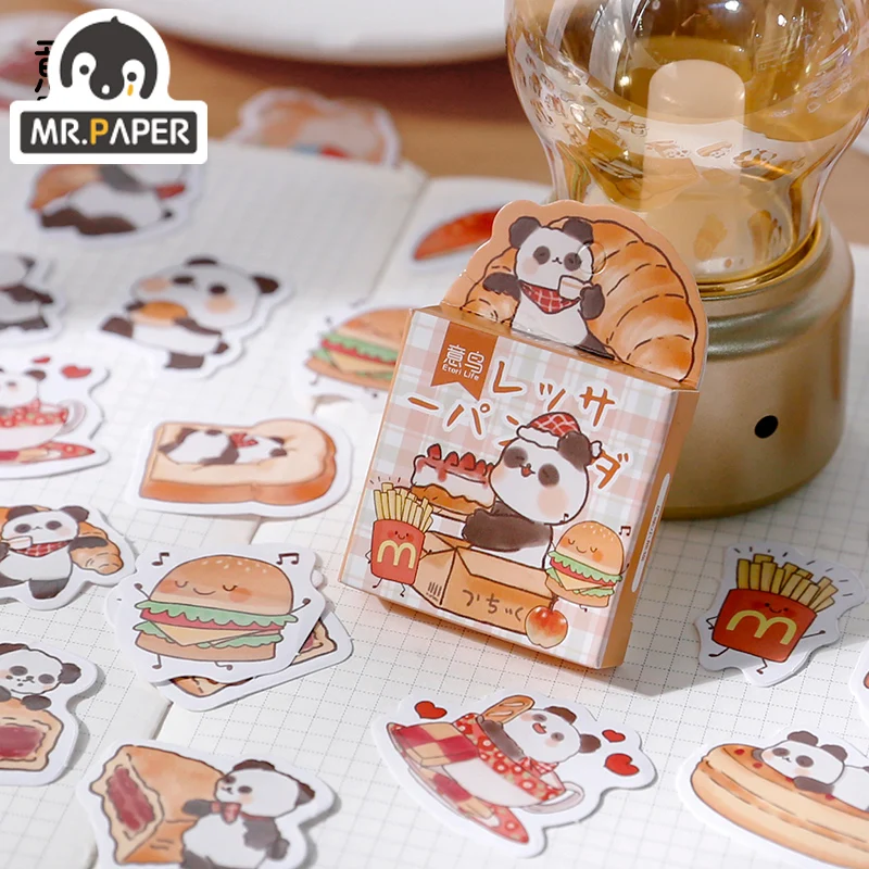 

Mr.Paper 6 Design Cute Animal Community Series Boxed Stickers Creative Mini Pocket Decorative Collage Material Stickers