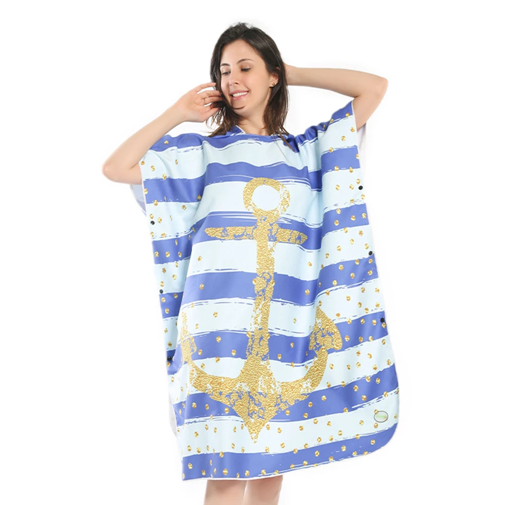 

Банный халат из микрофибры для мужчин и женщин, для плавания и дайвинга, с капюшоном, Пляжное Пончо, полотенца 2023