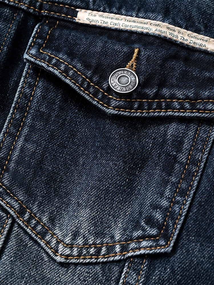 Высококачественная американская Повседневная джинсовая куртка Мужская