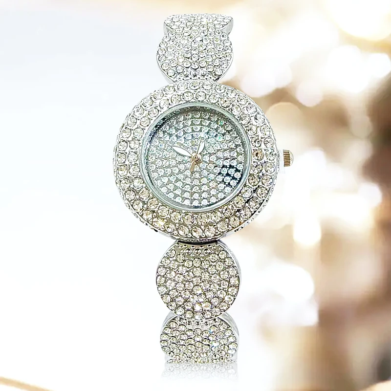 Браслет женский полностью Алмазный из сплава с перекрестной границей простой и